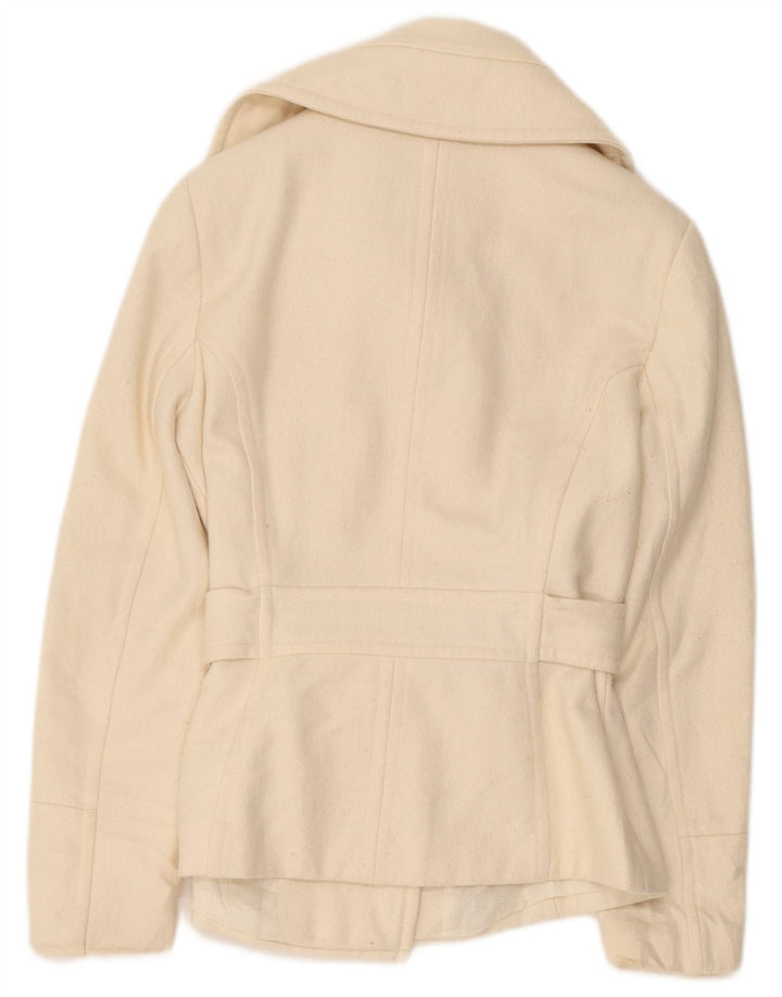 Женское полупальто Zara UK 12, средний цвет, белая шерсть