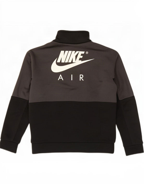 Джемпер с рисунком Nike для мальчиков 8–9 лет, маленький черный с цветными блоками