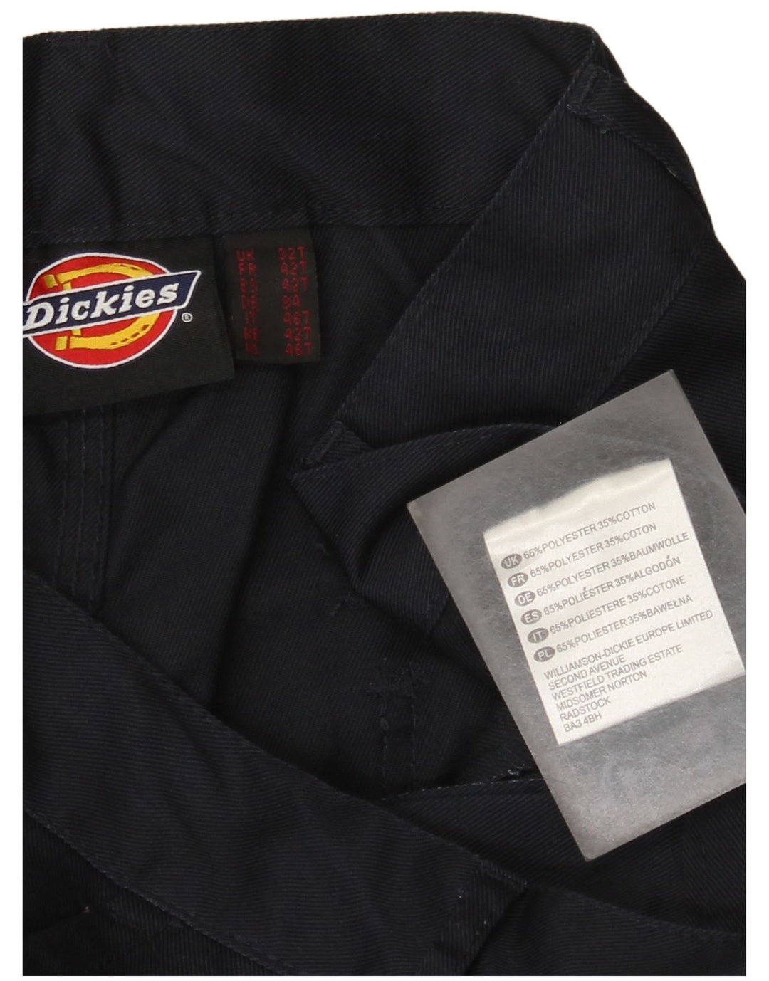 Мужские прямые брюки-карго Dickies W32 L30 темно-синие из полиэстера