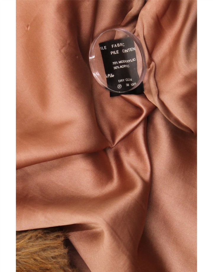 Винтажная женская куртка из искусственного меха EU 38, средний коричневый модакрил