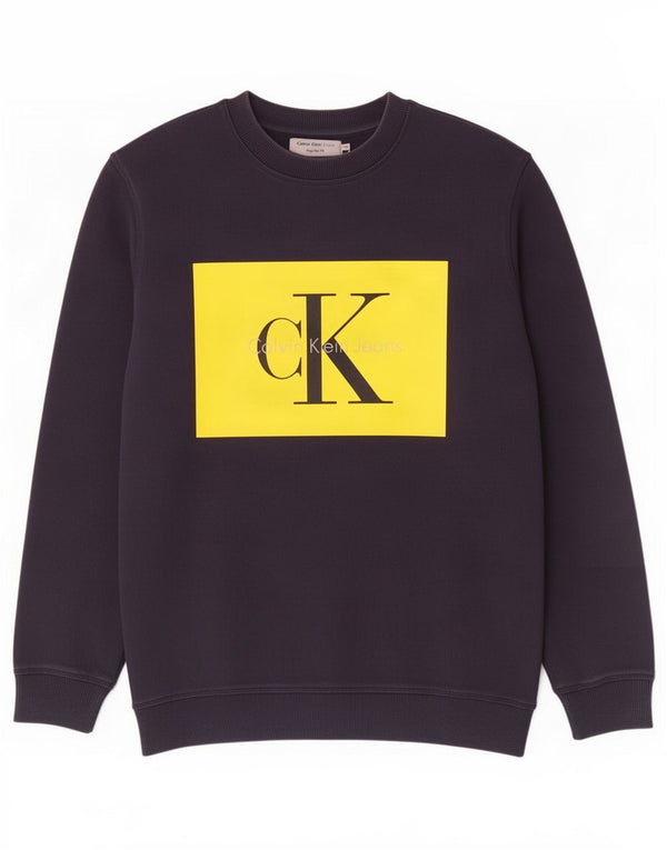 Мужской свитшот с рисунком Calvin Klein Jeans, средний темно-синий