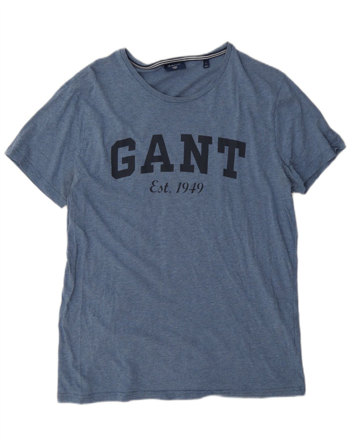Мужская футболка с рисунком Gant, большой синий хлопок
