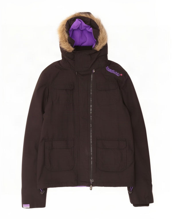 Женская ветровка с капюшоном Superdry UK 16, большая черная