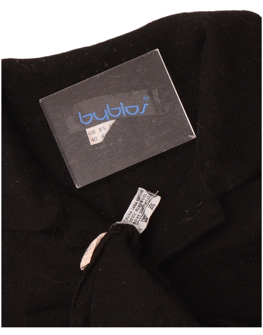 Женский свитер с воротником поло BYBLOS UK 40, средний черный, шерсть