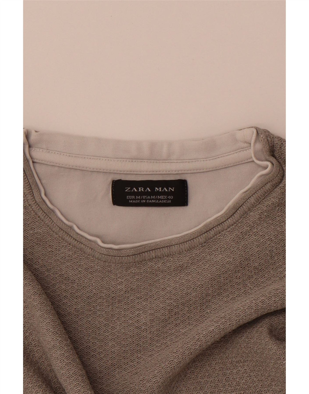Мужская футболка ZARA среднего размера, серая