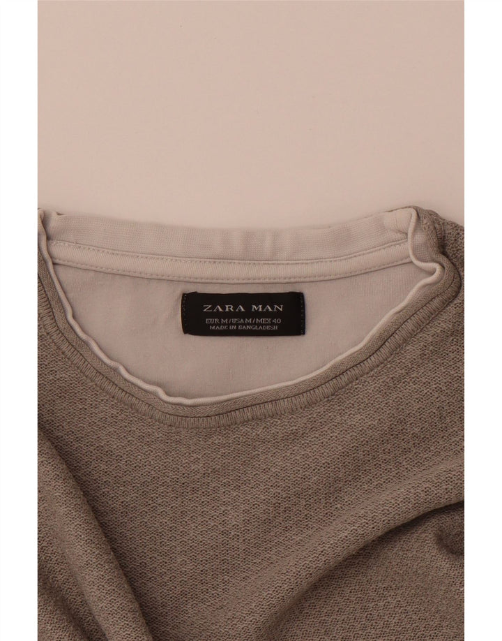 Мужская футболка ZARA среднего размера, серая