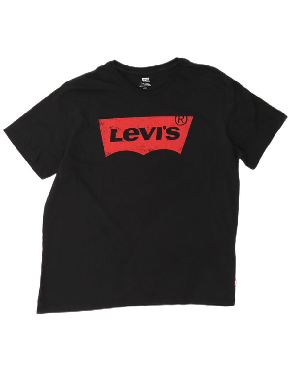 Мужская футболка с рисунком Levi's, большой черный хлопок