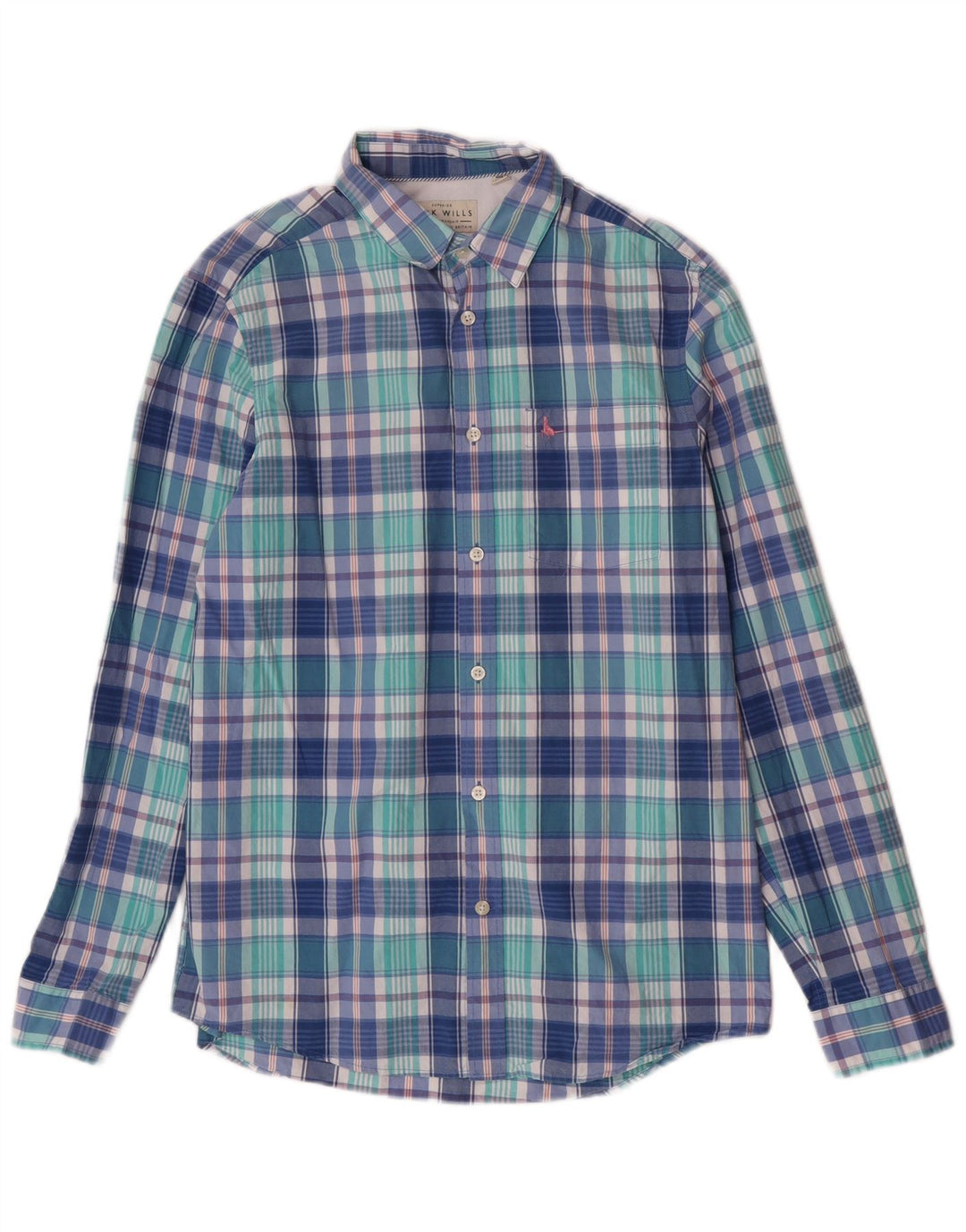 Мужская рубашка классического кроя Jack Wills, маленькая синяя клетка, хлопковая