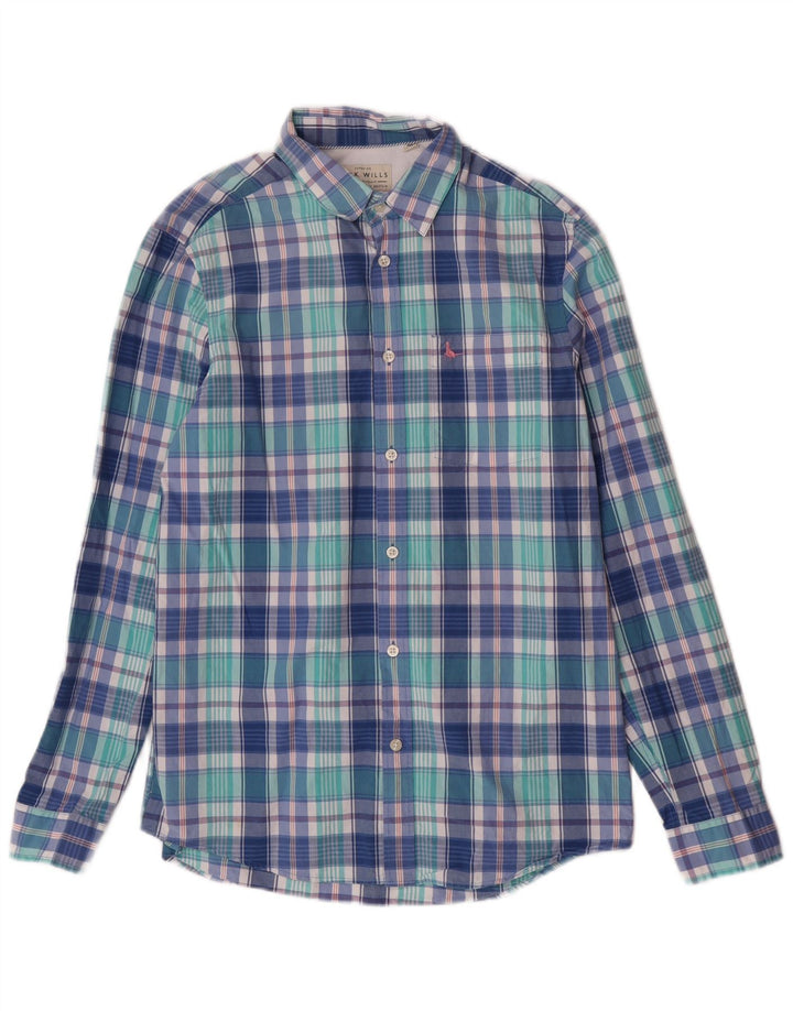Мужская рубашка классического кроя Jack Wills, маленькая синяя клетка, хлопковая