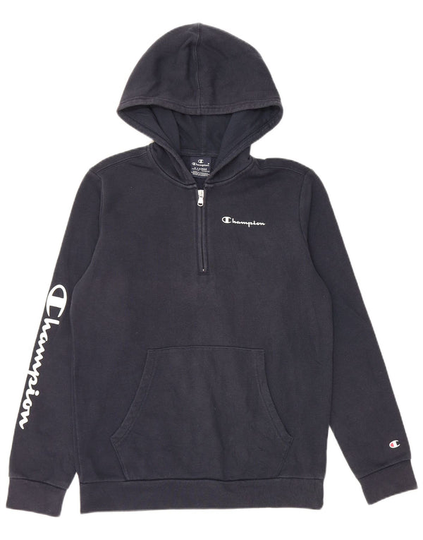 Джемпер с капюшоном и молнией на воротнике CHAMPION для мальчиков, 13–14 лет, темно-синий, размер XL