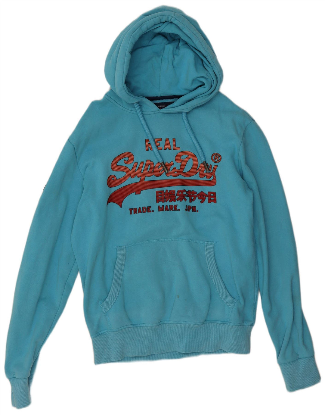 Мужской джемпер с капюшоном Superdry с рисунком, средний синий, хлопок