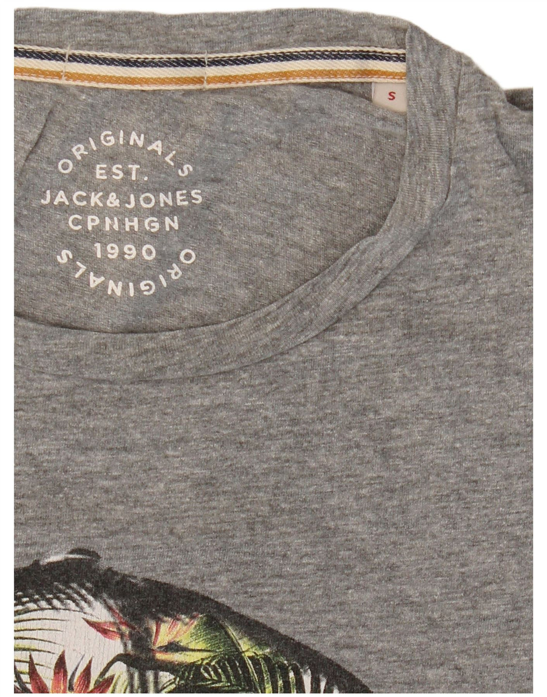 Мужская футболка с рисунком JACK & JONES, маленький серый в крапинку