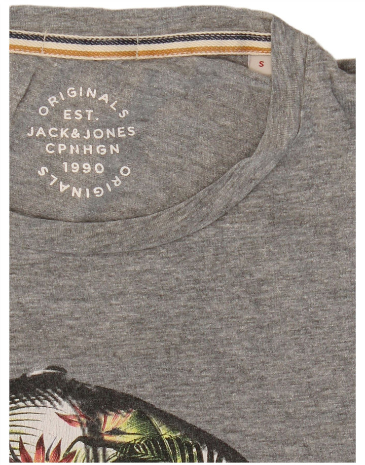 Мужская футболка с рисунком JACK & JONES, маленький серый в крапинку