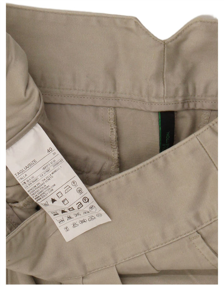 BENETTON Женская мини-юбка IT 40 Small W28 Бежевый хлопок