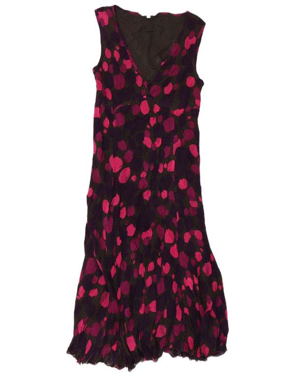 EAST Женское платье макси без рукавов UK 14 Средний разноцветный пятнистый