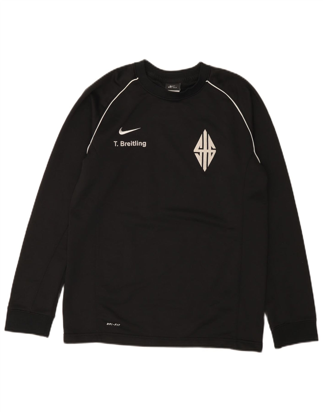 Топ с рисунком Nike Dri Fit для мальчиков, длинный рукав, 13–14 лет, размер XL, черный полиэстер