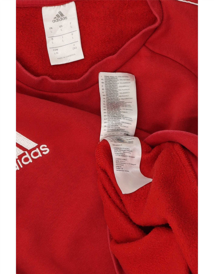 Мужской свитер Adidas, большой красный хлопковый джемпер