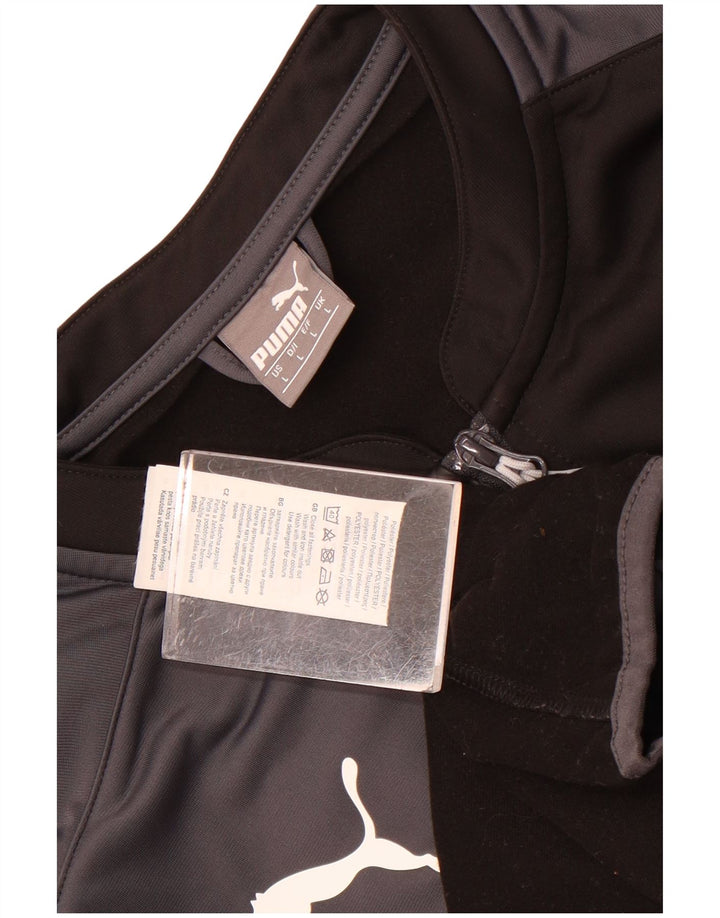 Мужской спортивный костюм Puma, большая черная полиэстеровая куртка с цветными блоками