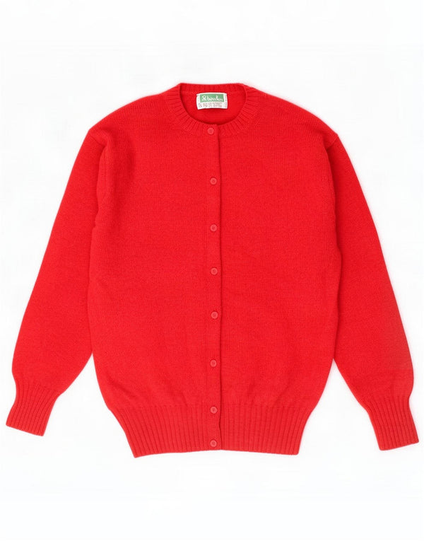 Женский кардиган Benetton UK 14, средний красный из натуральной шерсти