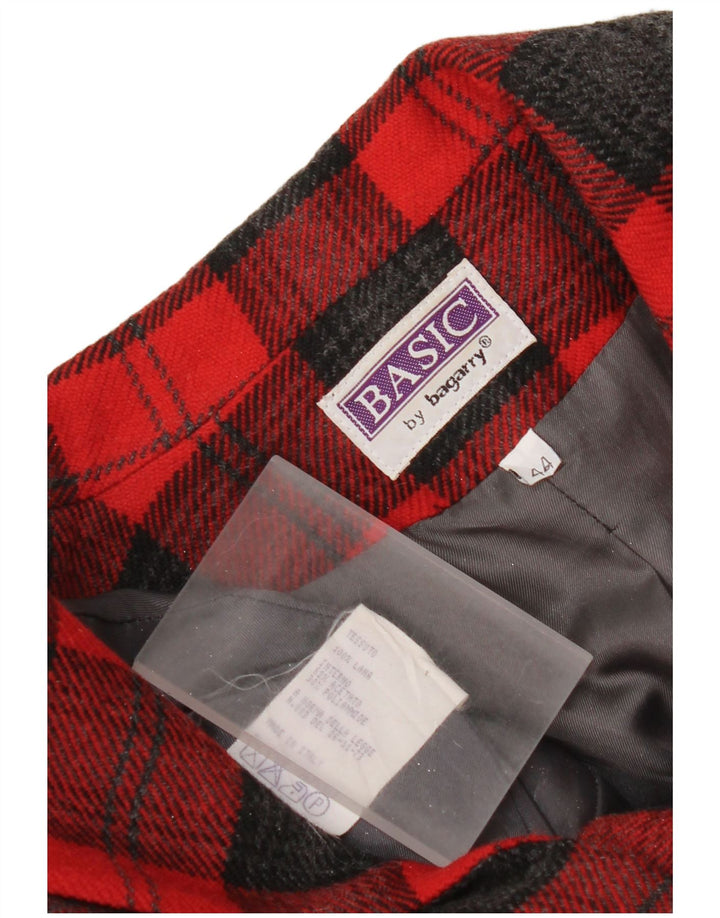 Женский пиджак Bagarry на 3 пуговицах IT 44, средний красный в клетку, шерстяной