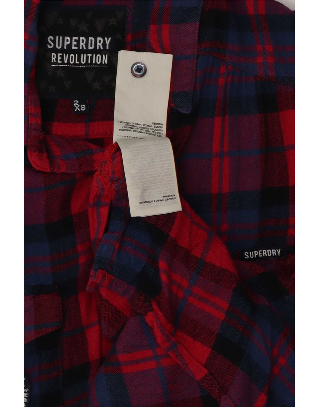 Женская рубашка без рукавов с рисунком Superdry UK 2 2XS в красную клетку