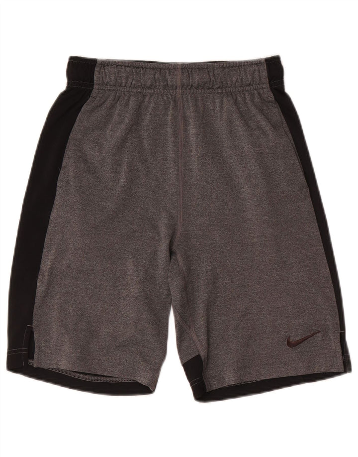 Спортивные шорты Nike Dri Fit для мальчиков 11–12 лет, средний серый цвет с цветными блоками