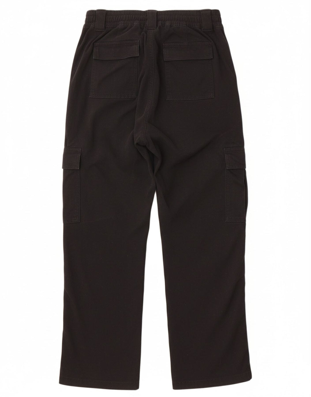 HOLLISTER Womens Baggy Low Waist Cargo Trousers W24 L30 Black Cotton