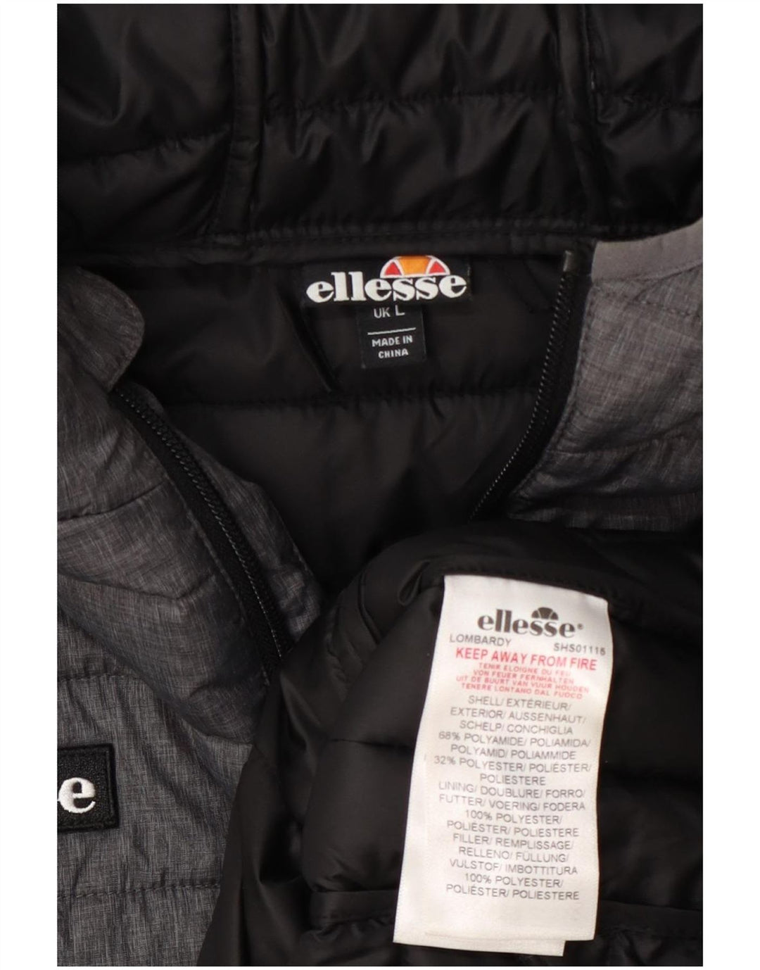 Мужская утепленная куртка Ellesse UK 40, большой серый полиамид