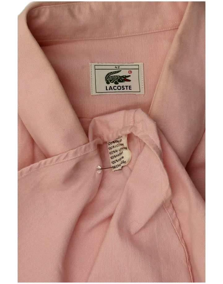 Мужская рубашка с коротким рукавом Lacoste, размер 42, большая розовая, хлопок
