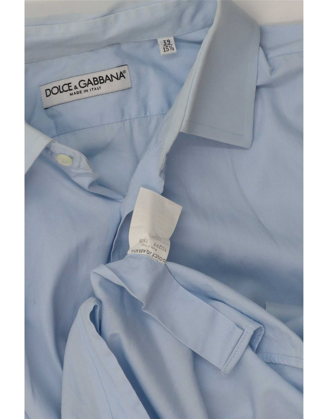 Мужская рубашка Dolce & Gabbana, размер 39 15 1/2, средний синий хлопок, размер 39 15 1/2
