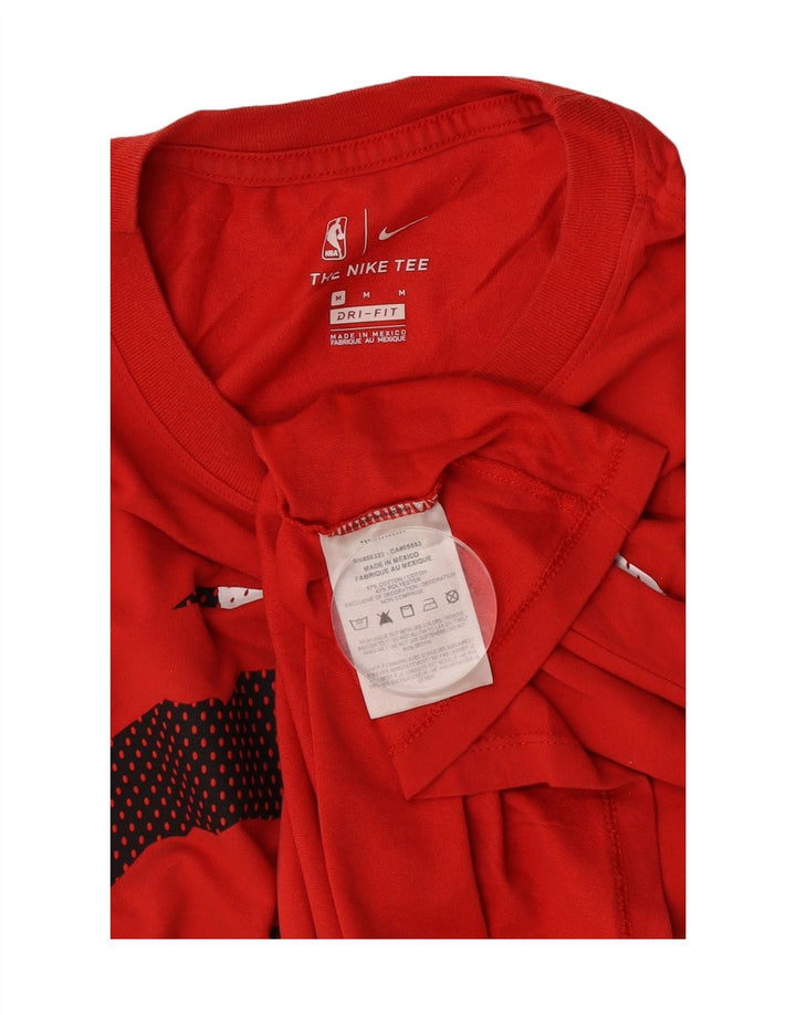 Мужская футболка Nike Dri Fit с рисунком, хлопковый топ среднего красного цвета