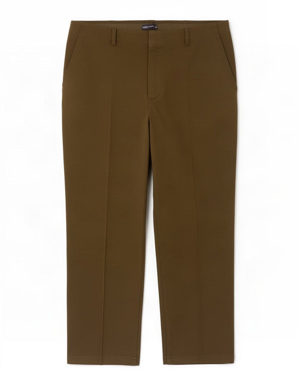 Женские прямые повседневные брюки Marks & Spencer UK 18 XL W36 L28 цвета хаки
