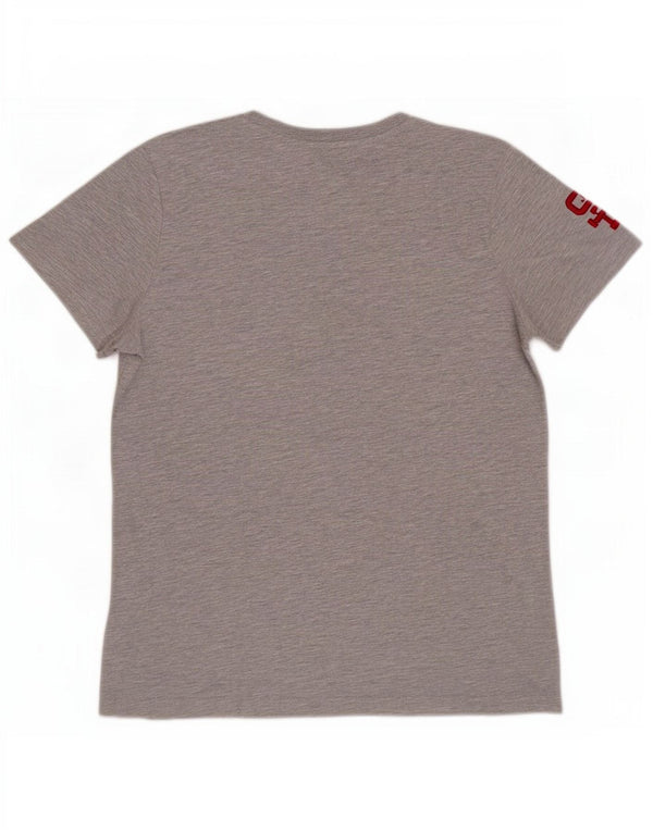 Женская футболка с рисунком Superdry Top UK 12, хлопок среднего серого цвета с крапинками