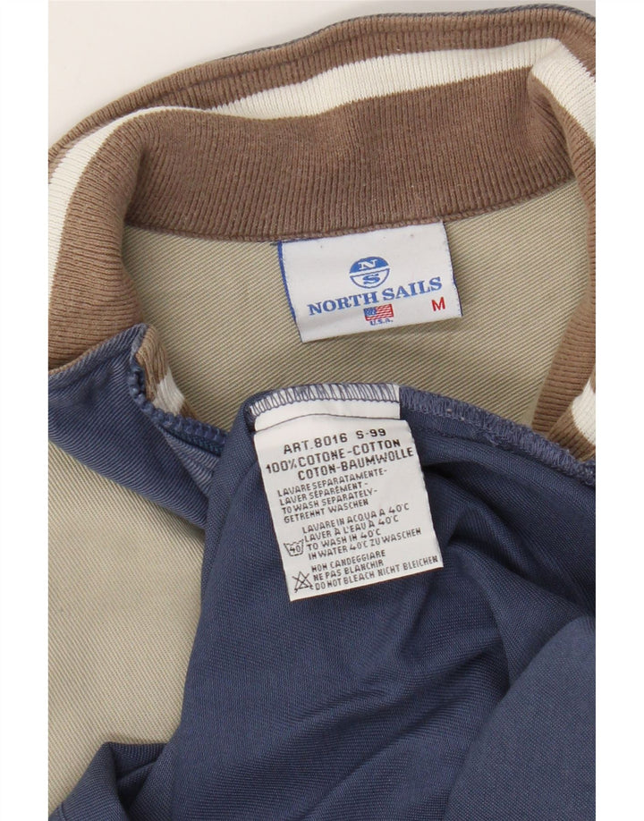 Мужской свитшот с воротником на молнии North Sails, джемпер, средний синий, хлопок с цветными блоками