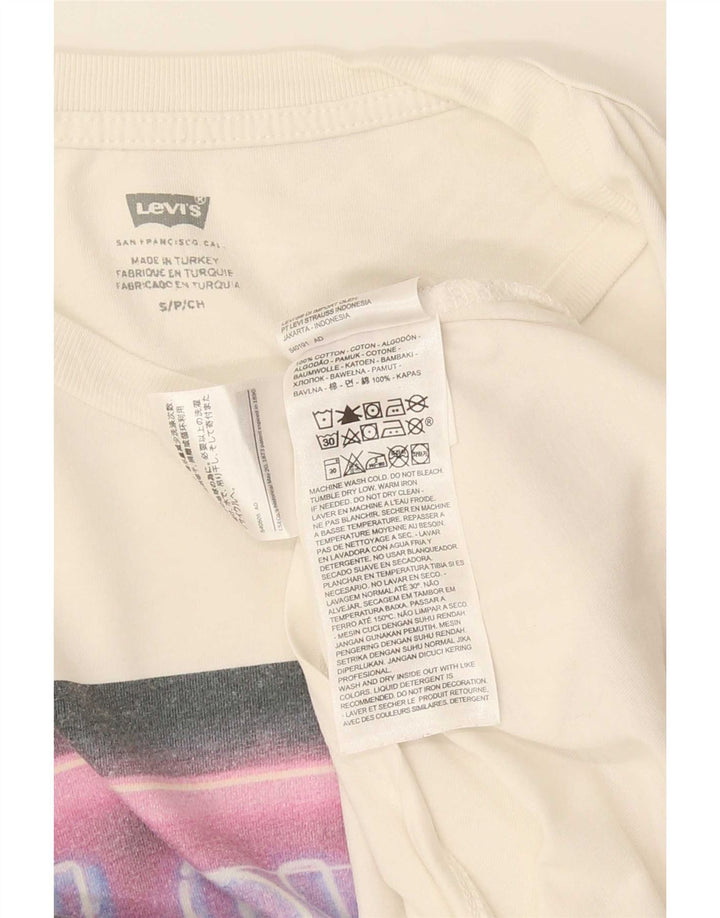 Мужская футболка с рисунком Levi's, маленький белый хлопок