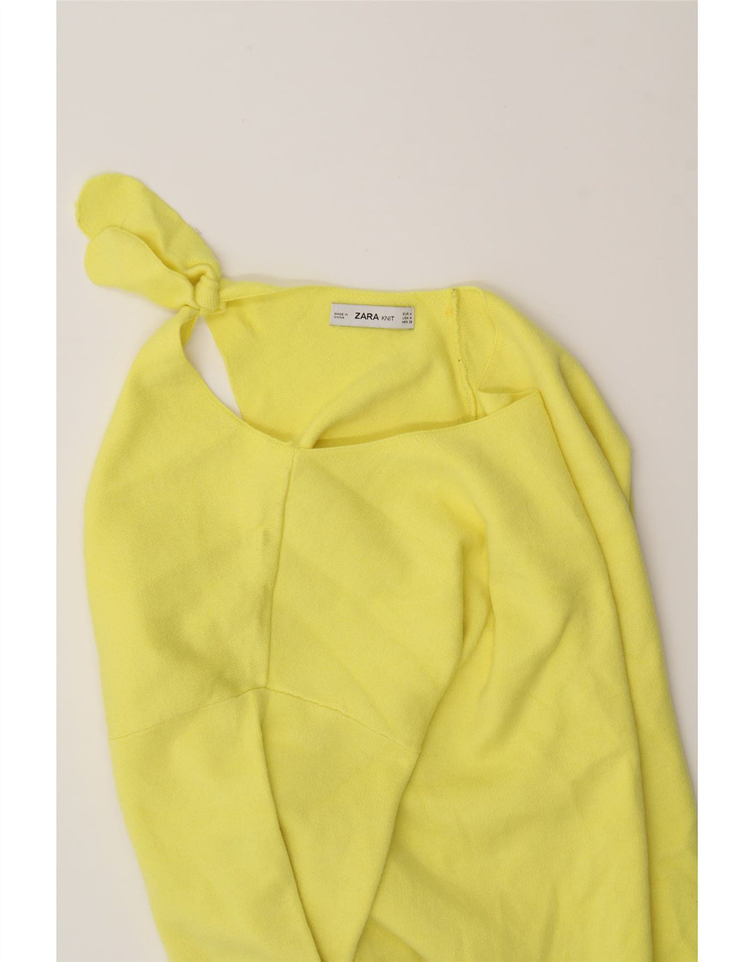 ZARA Womens Crop Top Long Sleeve UK 14 Medium Yellow Vintage Zara and Second-Hand Zara from Messina Hembry 