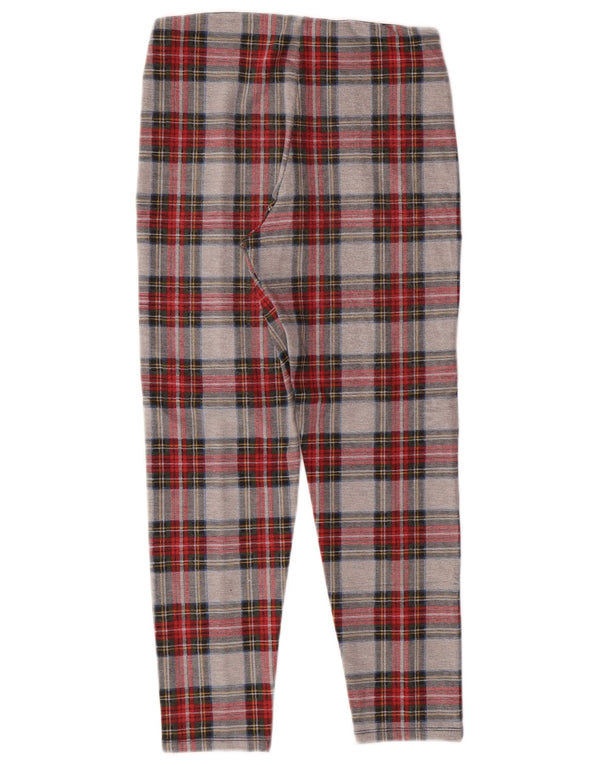Zara Girls Slim Casual Trousers 13-14 Years W25 L24 Grey Plaid Polyester