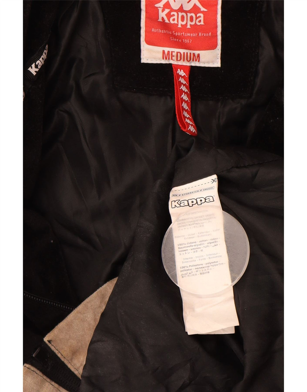 Мужская куртка-бомбер Kappa UK 38, средний черный, хлопок с цветными блоками