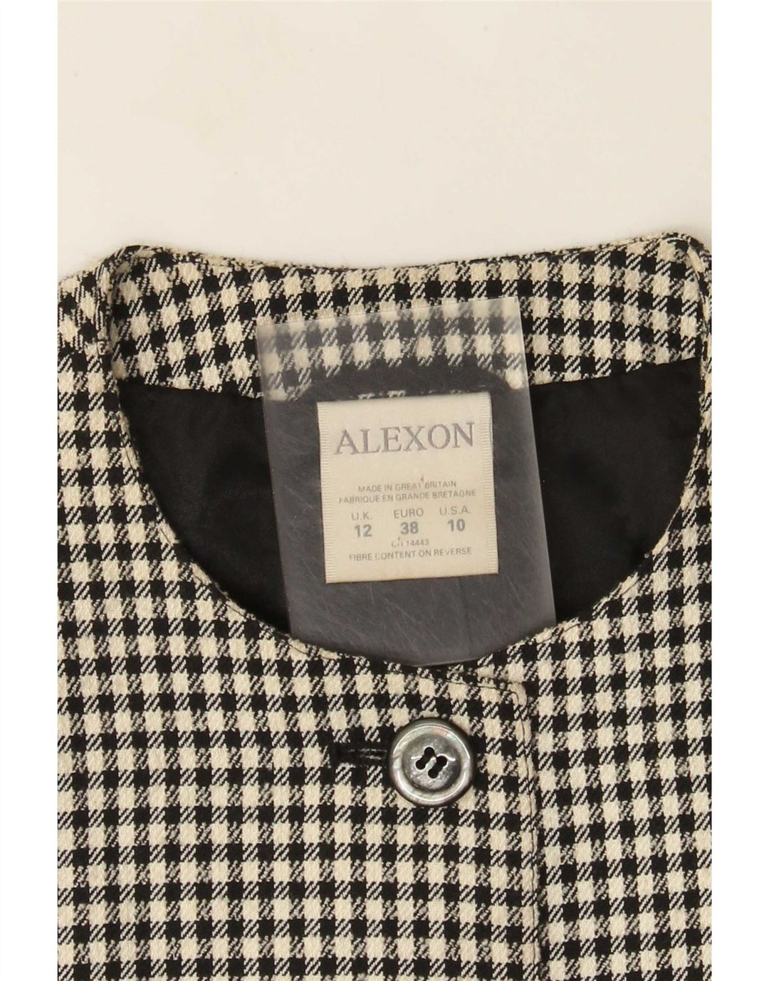 Женское пальто свободного кроя ALEXON UK 12, средний черный полиэстер с узором «гусиные лапки»