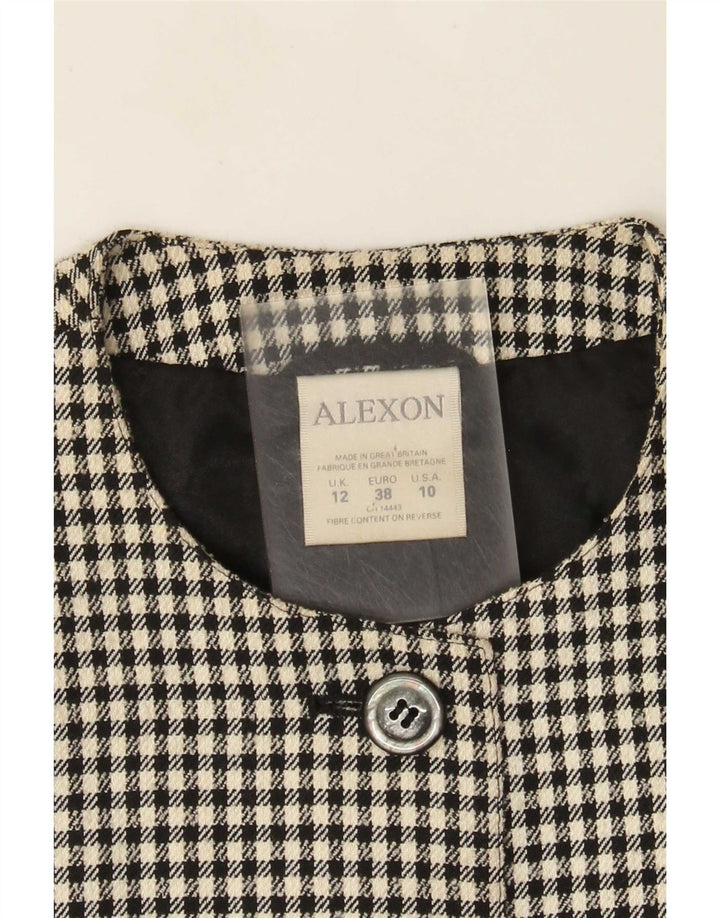 Женское пальто свободного кроя ALEXON UK 12, средний черный полиэстер с узором «гусиные лапки»