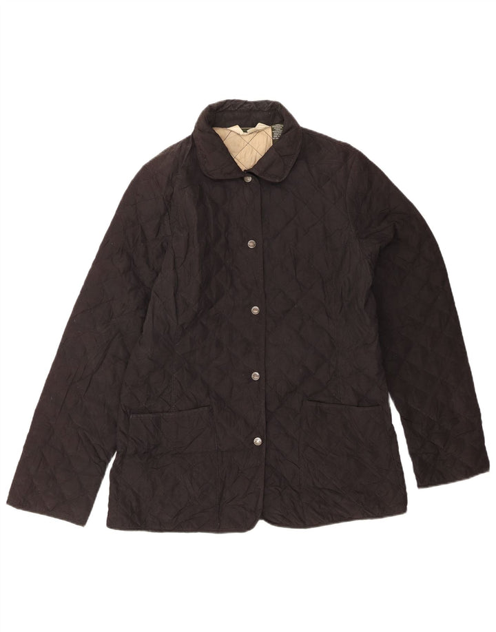 Женская стеганая куртка EDDIE BAUER UK 12, средний черный полиэстер