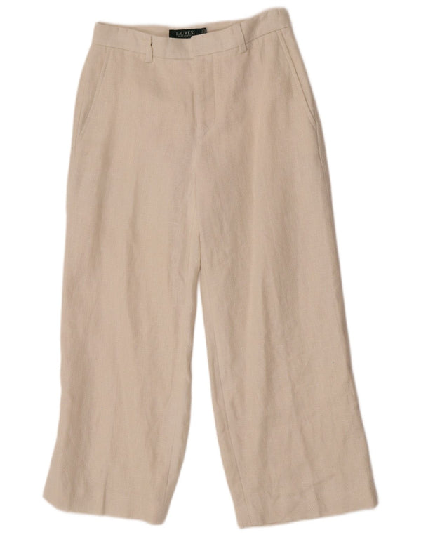 Женские укороченные широкие брюки Ralph Lauren US 2 XS W24 L25 Off White