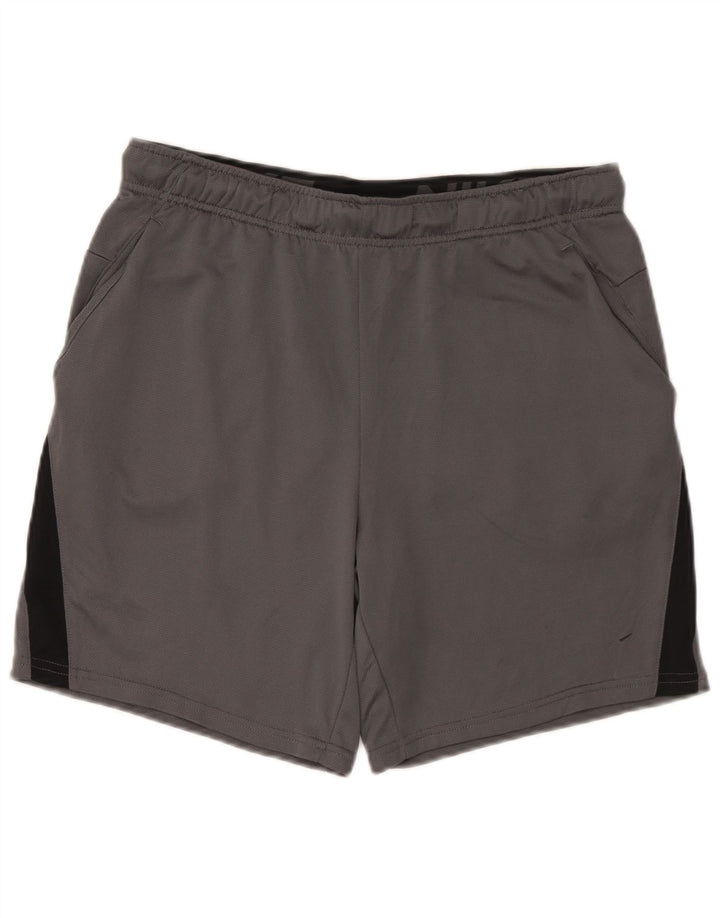 Мужские спортивные шорты Nike Dri Fit Standard, большие серые, полиэстер с цветными блоками