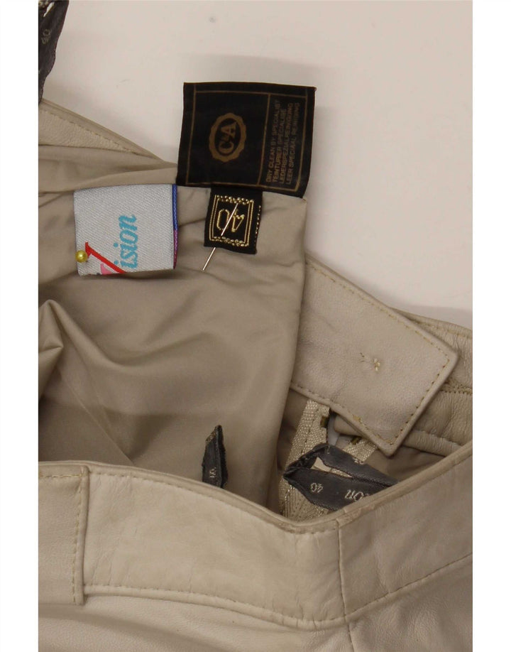 Женская кожаная юбка миди C&A EU 40 Medium W28 Бежевая кожа