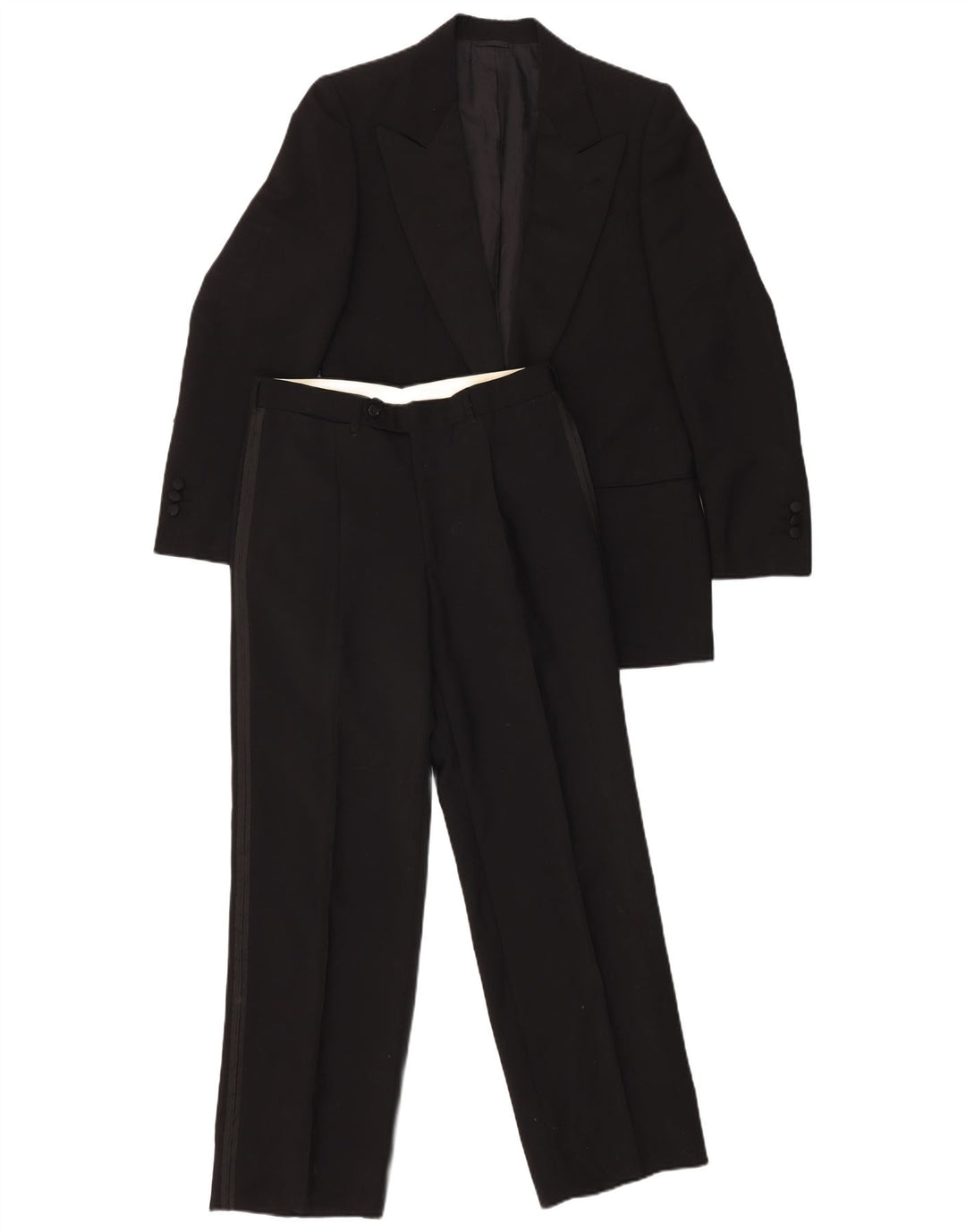 ВИНТАЖНЫЙ мужской комплект из 2 предметов с 1 пуговицей IT 46, маленький W29 L29, черная шерсть