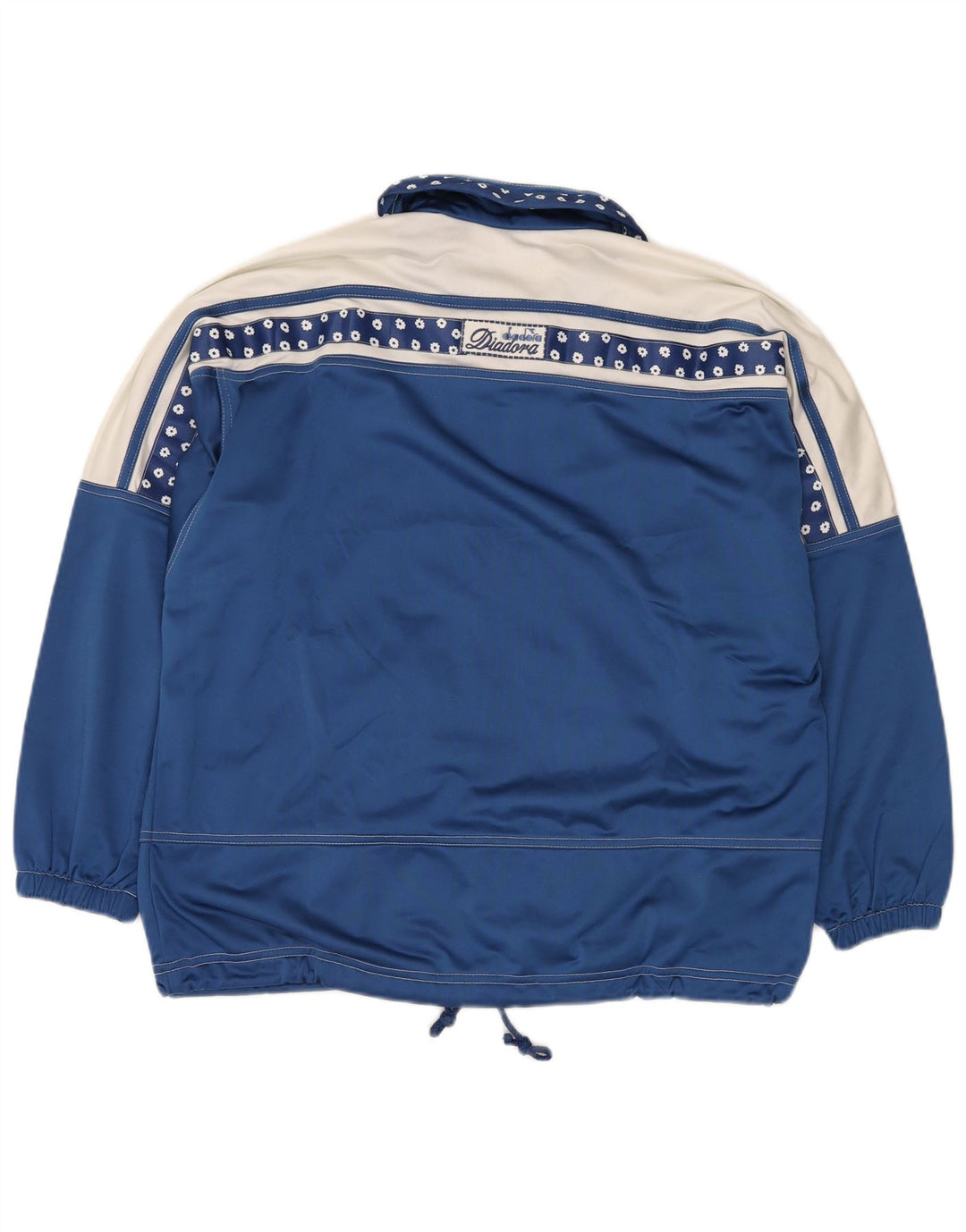 DIADORA Женский спортивный костюм оверсайз, верхняя куртка UK 12, средний синий с цветочным принтом