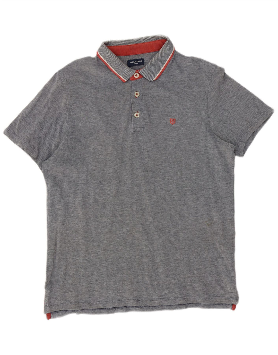 Мужская рубашка поло Jack & Jones, большая серая хлопковая крапинка