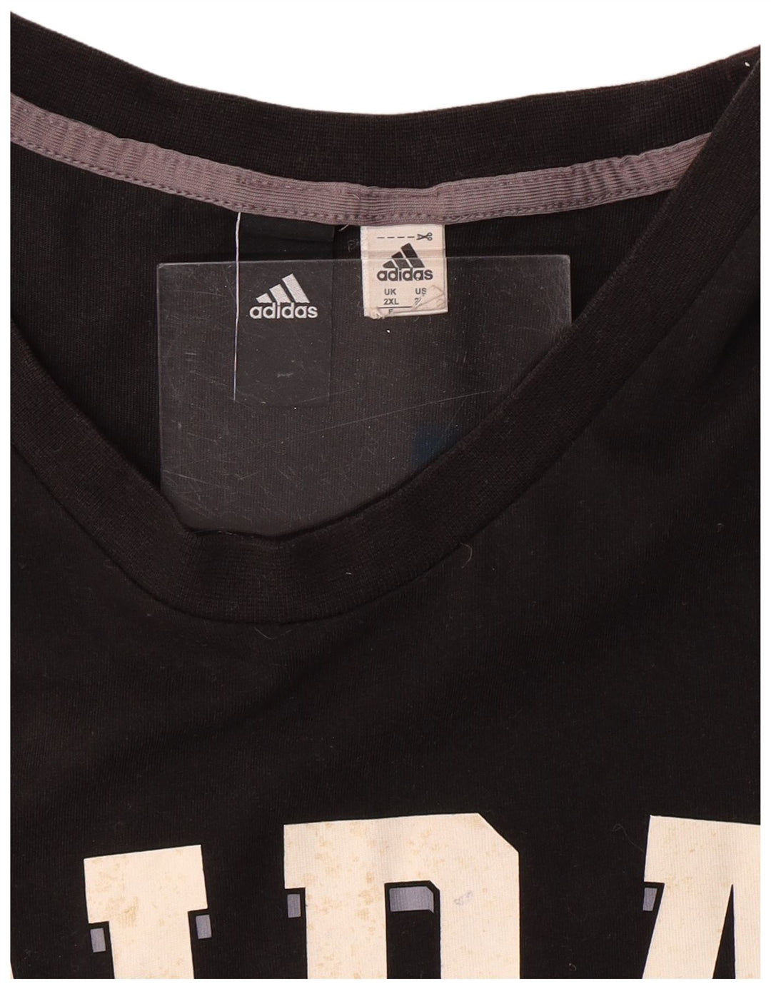 Мужская футболка с рисунком ADIDAS 2XL, черный хлопок