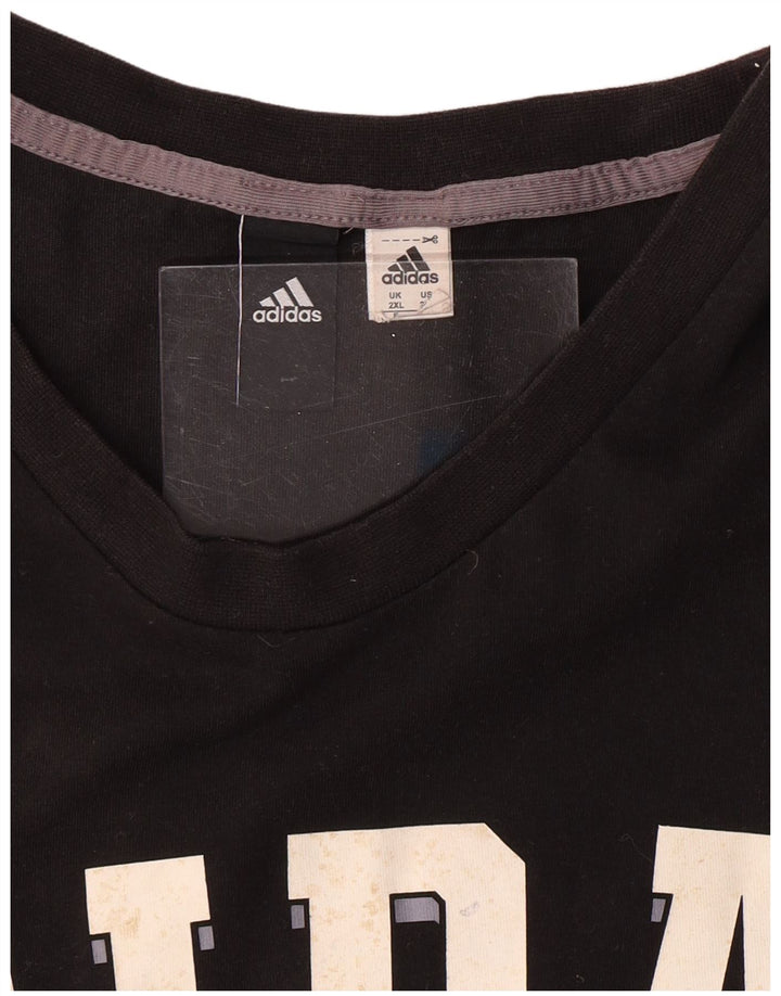 Мужская футболка с рисунком ADIDAS 2XL, черный хлопок