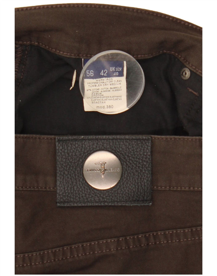 Мужские прямые джинсы TRUSSARDI W40 L30 коричневые, хлопок